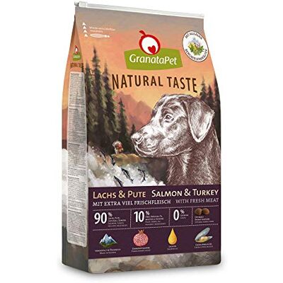 GranataPet Natural knapp lax & kalkon, torrfoder för hundar, hundfoder utan spannmål och utan sockertillsatser, komplett mat för vuxna hundar, 4 kg GranataPet Natural knapp lax & kalkon, torrfoder för hundar, hundfoder utan spannmål och utan sockertillsatser, komplett mat för vuxna hundar, 4 kg
