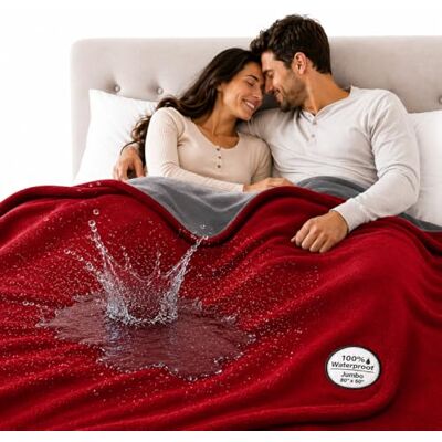 Throws of Passion TOPP 100% vattentät filt röd/grå jumbo 80 x 60 för vuxna och husdjur. Allt torrt oavsett hur vått det blir! Ultramjuk, ljudlös, läckagesäker. Säng, madrass, möbelskydd. EZ tvätt/torka Throws of Passion TOPP 100% vattentät filt röd/grå jumbo 80 x 60 för vuxna och husdjur. Allt torrt oavsett hur vått det blir! Ultramjuk, ljudlös, läckagesäker. Säng, madrass, möbelskydd. EZ tvätt/torka