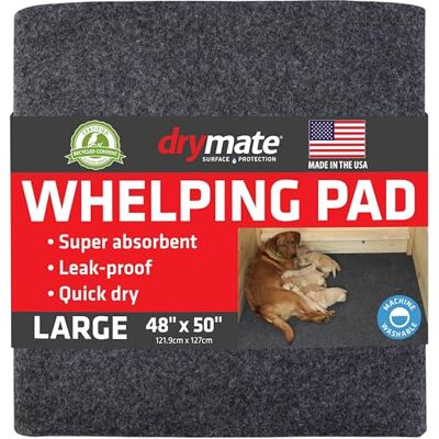 Drymate Whelping Box Liner matta, 122 cm x 127 cm – maskintvättbar, återanvändbar och absorberande hundvalpdyna – kan skäras för att passa, Tillverkad i USA Drymate Whelping Box Liner matta, 122 cm x 127 cm – maskintvättbar, återanvändbar och absorberande hundvalpdyna – kan skäras för att passa, Tillverkad i USA