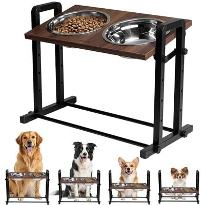 Peluvio Misty Upphöjda Hundskålar – Hundskålstativ med 2 Skålar i Rostfritt Stål, 4 Höjdnivåer, Justerbar Lutning 0–15°, Stabil Metallbas, Ergonomisk Matstation för Små & Stora Hundar, Enkel Rengöring Peluvio Misty Upphöjda Hundskålar – Hundskålstativ med 2 Skålar i Rostfritt Stål, 4 Höjdnivåer, Justerbar Lutning 0–15°, Stabil Metallbas, Ergonomisk Matstation för Små & Stora Hundar, Enkel Rengöring