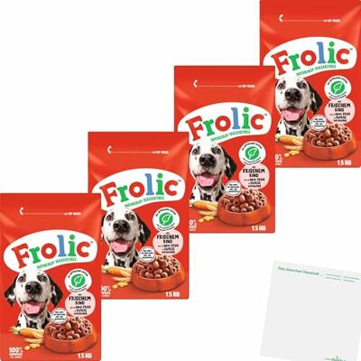 Frolic Hundar torrfoder med färskt nötkött 4 x 1,5 kg Frolic Hundar torrfoder med färskt nötkött 4 x 1,5 kg