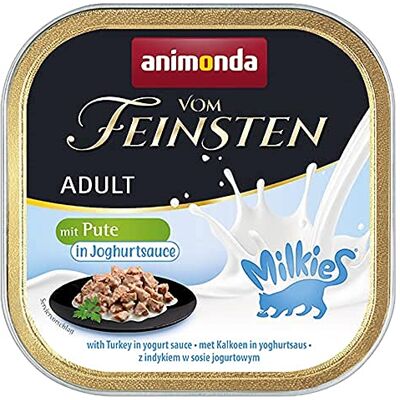 animonda Vom Feinsten animonda av de finaste mjölkies kattmat, våtfoder för vuxna katter, med kalkon i yoghurtsås, 32 x 100 g animonda Vom Feinsten animonda av de finaste mjölkies kattmat, våtfoder för vuxna katter, med kalkon i yoghurtsås, 32 x 100 g