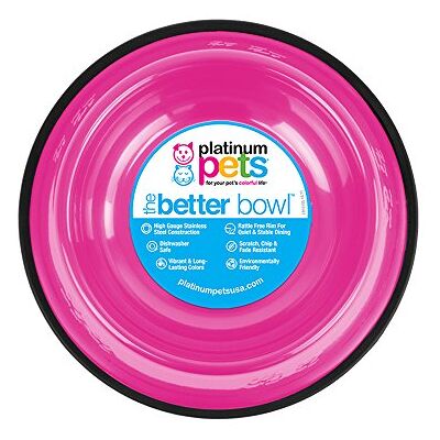 Platinum Platina husdjur utan spets rostfritt stål hundskål, 2,37 uns, bubbeltuggummi rosa, X-Large Platinum Platina husdjur utan spets rostfritt stål hundskål, 2,37 uns, bubbeltuggummi rosa, X-Large
