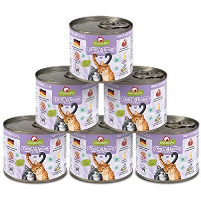 GranataPet Våtfoder Delicatessen anka och fjäderfä, 6 x 200 g, för katter, kattmat för finsmakare, foder utan spannmål och utan sockertillsatser GranataPet Våtfoder Delicatessen anka och fjäderfä, 6 x 200 g, för katter, kattmat för finsmakare, foder utan spannmål och utan sockertillsatser