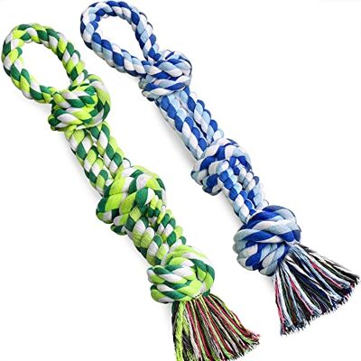 Upsky Dog Rope Toys 2 Nearly Indestructible Dog Toys for Medium to Large Breed, Dental Cleaning Chew/Tug Toy for Boredom, Dog Grinding Teeth for Aggressive Chewers Upsky Dog Rope Toys 2 Nearly Indestructible Dog Toys for Medium to Large Breed, Dental Cleaning Chew/Tug Toy for Boredom, Dog Grinding Teeth for Aggressive Chewers
