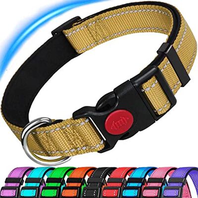 ATETEO Reflective Dog Collar,Padded Breathable Soft Neoprene Nylon Pet Collar Adjustable for Extra Large Dogs ATETEO Reflective Dog Collar,Padded Breathable Soft Neoprene Nylon Pet Collar Adjustable for Extra Large Dogs
