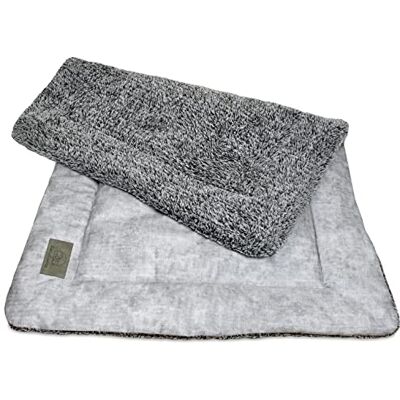 KaraLuna Hundmatta 80 x 55 cm för hem och på språng I tvättbar I 3 storlekar tillgängliga I Hundtäcke hundkudde vadderad hundfilt fluffig (grå) KaraLuna Hundmatta 80 x 55 cm för hem och på språng I tvättbar I 3 storlekar tillgängliga I Hundtäcke hundkudde vadderad hundfilt fluffig (grå)