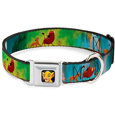 Buckle-Down Spännes-ned säkerhetsbälte spänne hundhalsband lejonkung Simba, Pumba & Timon växer upp, Disney, S Fits 9-15" 1.0" Wide, flerfärgad Buckle-Down Spännes-ned säkerhetsbälte spänne hundhalsband lejonkung Simba, Pumba & Timon växer upp, Disney, S Fits 9-15" 1.0" Wide, flerfärgad