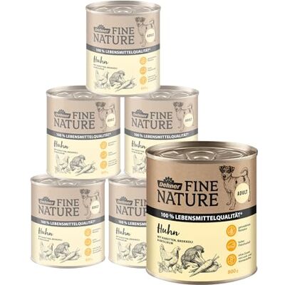 Dehner Fine Nature hundfoder vuxen, livsmedelskvalitet, kyckling, 6 x 800 g (4,8 kg) Dehner Fine Nature hundfoder vuxen, livsmedelskvalitet, kyckling, 6 x 800 g (4,8 kg)