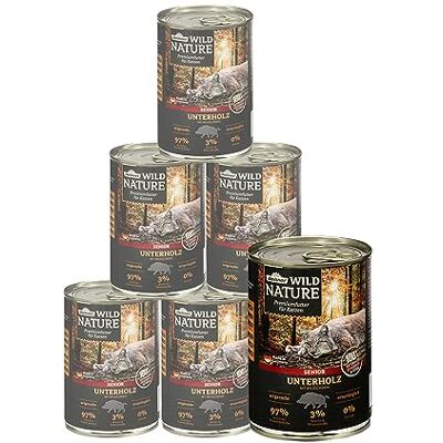 Dehner Wild Nature Kattmat gräsmatta, våtfoder spannmålsfri/sockerfri, för äldre katter, vildsvin, 6 x 400 g burk, (2,4 kg) Dehner Wild Nature Kattmat gräsmatta, våtfoder spannmålsfri/sockerfri, för äldre katter, vildsvin, 6 x 400 g burk, (2,4 kg)