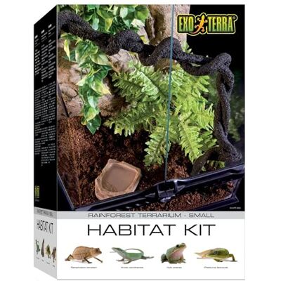 Exo Terra Rainforest Habitat Kit, terrarier startset regnskog, inkl. lock, termometer, 3 konstgjorda växter, markbas, vattenskål, 1 lian, 30 x 30 x 45 cm Exo Terra Rainforest Habitat Kit, terrarier startset regnskog, inkl. lock, termometer, 3 konstgjorda växter, markbas, vattenskål, 1 lian, 30 x 30 x 45 cm