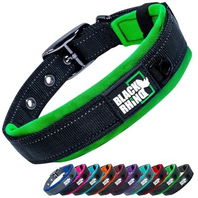 Black Rhino Dog Collars for Small Dogs Adjustable Reflective Heavy Duty Dog Collar with Ultra-Soft Neoprene Padding Weatherproof, Durable, and Comfortable for Active Dogs Green and Black Black Rhino Dog Collars for Small Dogs Adjustable Reflective Heavy Duty Dog Collar with Ultra-Soft Neoprene Padding Weatherproof, Durable, and Comfortable for Active Dogs Green and Black