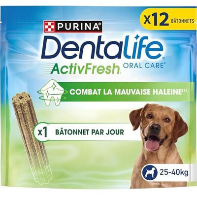 Purina Pro Plan DENTALIFE ACTIVFRESH Godis för stora vuxna hundar hjälper till att bekämpa dålig andedräkt påse 12 pinnar 426 g Purina Pro Plan DENTALIFE ACTIVFRESH Godis för stora vuxna hundar hjälper till att bekämpa dålig andedräkt påse 12 pinnar 426 g