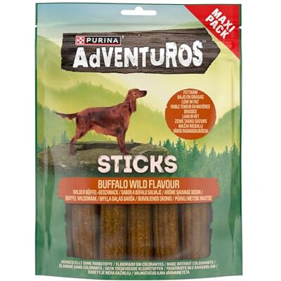 Adventuros PURINA Sticks hundgodis med vild buffelsmak, 5-pack (5 x 305 g) Adventuros PURINA Sticks hundgodis med vild buffelsmak, 5-pack (5 x 305 g)