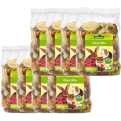 Dehner favorit gnagare mellanmål, fruktblandning, premium mellanmål vitaminrik, för gnagare, 8 x 200 g (1,6 kg) Dehner favorit gnagare mellanmål, fruktblandning, premium mellanmål vitaminrik, för gnagare, 8 x 200 g (1,6 kg)