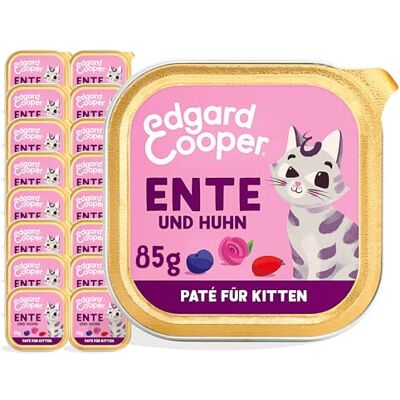 Edgard & Cooper Kitten våtfoder, (anka och kyckling, 85 g x 16), spannmålsfri, full av färskt kött och naturliga ingredienser, lämpliga för steriliserade och aktiva katter, hög proteinhalt Edgard & Cooper Kitten våtfoder, (anka och kyckling, 85 g x 16), spannmålsfri, full av färskt kött och naturliga ingredienser, lämpliga för steriliserade och aktiva katter, hög proteinhalt