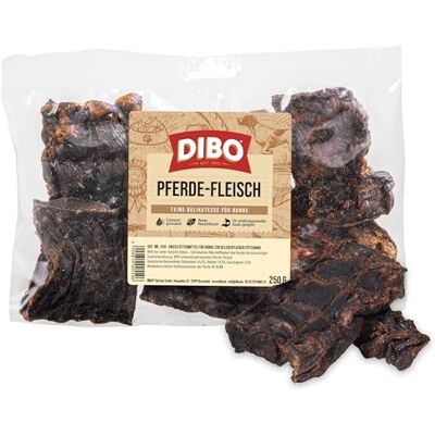DIBO hästkött, 250 g påse, litet naturligt tuggsnack eller godis som mellanmål, hundmat, kvalitetsprodukt utan kemikalier DIBO hästkött, 250 g påse, litet naturligt tuggsnack eller godis som mellanmål, hundmat, kvalitetsprodukt utan kemikalier