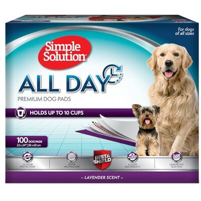 Simple Solution 6-Ply All Day Premium Dog Pillows, Lavender Scent Pack of 100 Simple Solution 6-Ply All Day Premium Dog Pillows, Lavender Scent Pack of 100