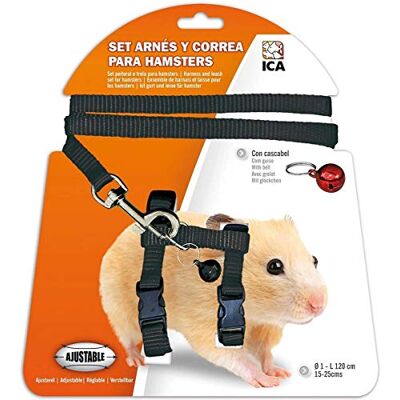 ICA DA978 Hamstersele och koppel set, Svart ICA DA978 Hamstersele och koppel set, Svart