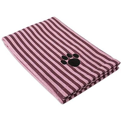 Bone Dry DII Ben torr mikrofiber hund badhandduk med broderat tassavtryck – 112 x 70 cm – tranbär rand Bone Dry DII Ben torr mikrofiber hund badhandduk med broderat tassavtryck – 112 x 70 cm – tranbär rand