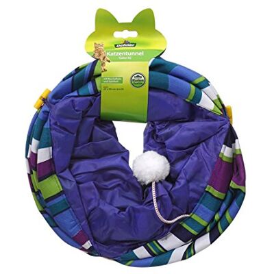 Dehner Katttunnel färg XL, Ø 25 cm, längd 90 cm, polyester, blå Dehner Katttunnel färg XL, Ø 25 cm, längd 90 cm, polyester, blå