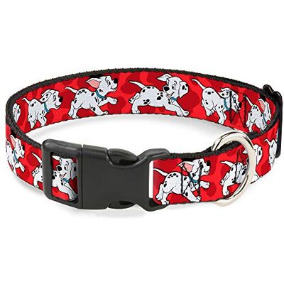 Buckle-Down Plastic Clip Collar – Dalmatians Running/Paws Reds/vit/svart – 1/2 tum bred – passar 8–12 tum hals – medium Buckle-Down Plastic Clip Collar – Dalmatians Running/Paws Reds/vit/svart – 1/2 tum bred – passar 8–12 tum hals – medium