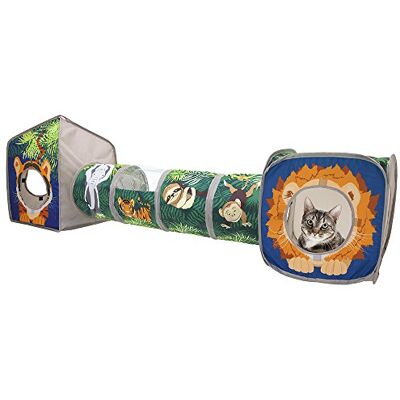 Kitty City Pop Open Jungle Combo, collapsible Cat Cube, Play kennel kattsäng, tunnel, kattleksaker Kitty City Pop Open Jungle Combo, collapsible Cat Cube, Play kennel kattsäng, tunnel, kattleksaker