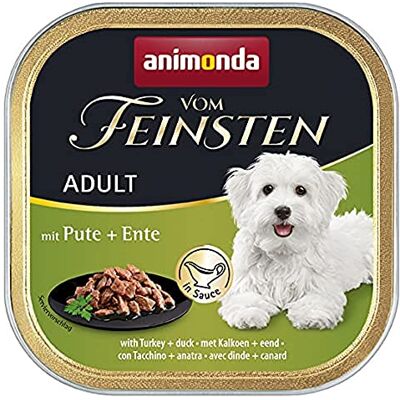 animonda Vom Feinsten animonda från finaste hundmat våt med kalkon anka i sås (22 x 150 g), kornfri hundmat utan socker, med färska, köttiga ingredienser animonda Vom Feinsten animonda från finaste hundmat våt med kalkon anka i sås (22 x 150 g), kornfri hundmat utan socker, med färska, köttiga ingredienser