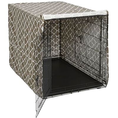MidWest Homes for Pets MidWest hem för husdjur XL hundlåda skydd med teflon tygskydd, poly-bomull integritet kennel skydd passar de flesta 122 cm lådor, brunt designtryck, tvättbar, minskar skällande, CVR48T-BR MidWest Homes for Pets MidWest hem för husdjur XL hundlåda skydd med teflon tygskydd, poly-bomull integritet kennel skydd passar de flesta 122 cm lådor, brunt designtryck, tvättbar, minskar skällande, CVR48T-BR