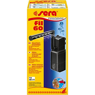 sera Fil 60 06843 Internt akvariefilter, 380 l/h för akvarier upp till 60 liter, med modulär struktur med filter (med svamp och aktivt kol) sera Fil 60 06843 Internt akvariefilter, 380 l/h för akvarier upp till 60 liter, med modulär struktur med filter (med svamp och aktivt kol)