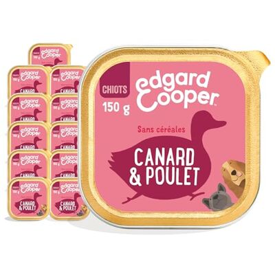 Edgard & Cooper Valppaj, (anka och kyckling, 150 g x 11), utan spannmål, färskt kött och kvalitetsprotein, riktiga ingredienser för hundar, allergivänlig, utan tillsatt socker Edgard & Cooper Valppaj, (anka och kyckling, 150 g x 11), utan spannmål, färskt kött och kvalitetsprotein, riktiga ingredienser för hundar, allergivänlig, utan tillsatt socker