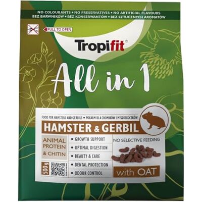 Tropifit All in 1 Hamster & Gerbil – hamster- och mushoppfoder 500 g Tropifit All in 1 Hamster & Gerbil – hamster- och mushoppfoder 500 g