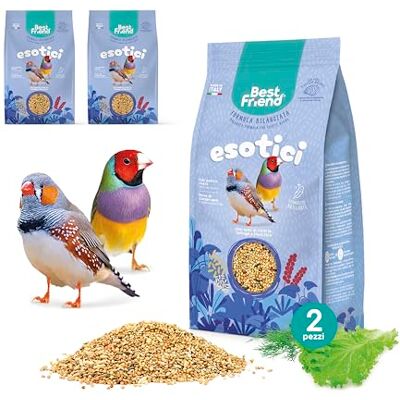 Best Friend Komplett exotiskt fågelfoder med cikorifrön, sallad och fänkål, 2-pack. Fågelfoder med naturliga ingredienser, kvalitet 100% tillverkad i Italien Best Friend Komplett exotiskt fågelfoder med cikorifrön, sallad och fänkål, 2-pack. Fågelfoder med naturliga ingredienser, kvalitet 100% tillverkad i Italien