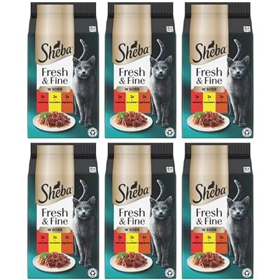 Sheba portionspåse katt våt mat multipack Fresh & Fine i sås med nötkött och kyckling, 6 x 6 x 50 g – premium kattmat i sås, perfekt för din katt Sheba portionspåse katt våt mat multipack Fresh & Fine i sås med nötkött och kyckling, 6 x 6 x 50 g – premium kattmat i sås, perfekt för din katt