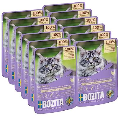 Bozita Våtfoder Senior 8+ massor av kyckling aptitretare i sås i en portionspåse 12 x 85 g spannmålsfri kattmat våtfoder Bozita Våtfoder Senior 8+ massor av kyckling aptitretare i sås i en portionspåse 12 x 85 g spannmålsfri kattmat våtfoder