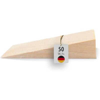 haggiy Hardwood Wedge Beech 50 Pcs Door Stopper 70x25x15mm Wooden wedge set, natural beech, ideal for furniture, assembly, DIY haggiy Hardwood Wedge Beech 50 Pcs Door Stopper 70x25x15mm Wooden wedge set, natural beech, ideal for furniture, assembly, DIY