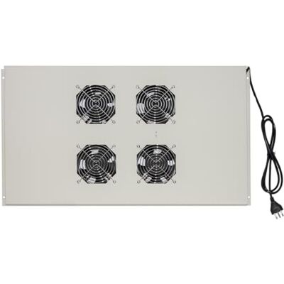 Connetto 4 takfläktar grå modul med termostat för skåp 22/42u djup 800–1 000 länkar Connetto 4 takfläktar grå modul med termostat för skåp 22/42u djup 800–1 000 länkar