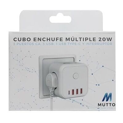 MUTTO Plughub med USB snabbladdning PD 20W, 7-i-1 eluttag med USB och USBC, tjuv kubuttag med flera vägguttag med 3 AC-uttag 2530 W och strömbrytare, komfort för rum, kontor och hem MUTTO Plughub med USB snabbladdning PD 20W, 7-i-1 eluttag med USB och USBC, tjuv kubuttag med flera vägguttag med 3 AC-uttag 2530 W och strömbrytare, komfort för rum, kontor och hem