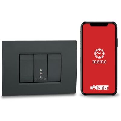 VEMER VE798300 MINI TIME inbyggd Bluetooth digital tidsbrytare 1 modul, timer med app- och timprogrammering för belysning, grind, fönsterlucka, grå VEMER VE798300 MINI TIME inbyggd Bluetooth digital tidsbrytare 1 modul, timer med app- och timprogrammering för belysning, grind, fönsterlucka, grå
