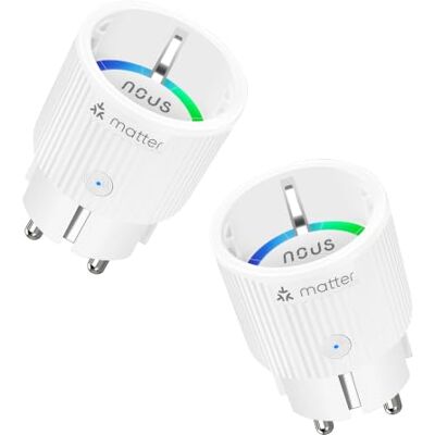 NOUS Matter Smart Plug WiFi, 16A/3680W, TÜV-certifierad, energimätning, enkel integration med Home Assistant, kompatibel med Alexa, Google Home, Apple Home,SmartThings & Tuya NOUS Matter Smart Plug WiFi, 16A/3680W, TÜV-certifierad, energimätning, enkel integration med Home Assistant, kompatibel med Alexa, Google Home, Apple Home,SmartThings & Tuya