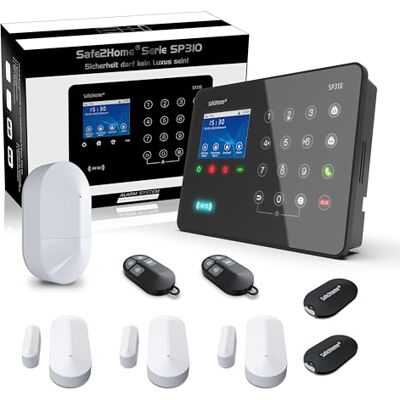 Safe2Home ® Trådlös larmsystem basuppsättning SP310 professionell – sabotaskydd rullningskod – skiftande frekvens tyska GSM WLAN larmsystem för hemmakontor inkl. tillbehör med SMS/samtalslarm Safe2Home ® Trådlös larmsystem basuppsättning SP310 professionell – sabotaskydd rullningskod – skiftande frekvens tyska GSM WLAN larmsystem för hemmakontor inkl. tillbehör med SMS/samtalslarm