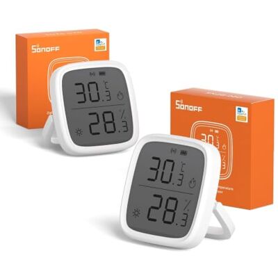 SONOFF SNZB-02D Mini ZigBee temperatur- och fuktighetssensor, inomhushygrometertermometer, LCD-skärm, kompatibel med Alexa/Google Home, 2-pack SONOFF SNZB-02D Mini ZigBee temperatur- och fuktighetssensor, inomhushygrometertermometer, LCD-skärm, kompatibel med Alexa/Google Home, 2-pack