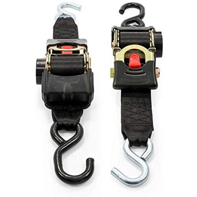 Camco indragbara akterbinderemmar Brytstyrka på 1,5 kg och säker arbetsbelastning på 1 pund 2-pack, hållbart polyesterband (50031) Camco indragbara akterbinderemmar Brytstyrka på 1,5 kg och säker arbetsbelastning på 1 pund 2-pack, hållbart polyesterband (50031)
