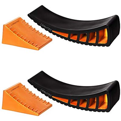 CARMTEK Nivelleringssats för husbilar och husvagnar, 2-pack, böjda utjämnare med klossar, för släp med dubbla axlar, snabbare nivåutjämning än med utjämningsblock, tillbehör för husbilar och släp CARMTEK Nivelleringssats för husbilar och husvagnar, 2-pack, böjda utjämnare med klossar, för släp med dubbla axlar, snabbare nivåutjämning än med utjämningsblock, tillbehör för husbilar och släp