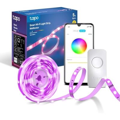 Tapo LED list 5 m, WiFi LED lights, 16 miljoner färger, dimbar, appstyrning, kapbar, kompatibel med Amazon Alexa, Hey Google, ingen hubb krävs, energibesparande L900-5 Tapo LED list 5 m, WiFi LED lights, 16 miljoner färger, dimbar, appstyrning, kapbar, kompatibel med Amazon Alexa, Hey Google, ingen hubb krävs, energibesparande L900-5