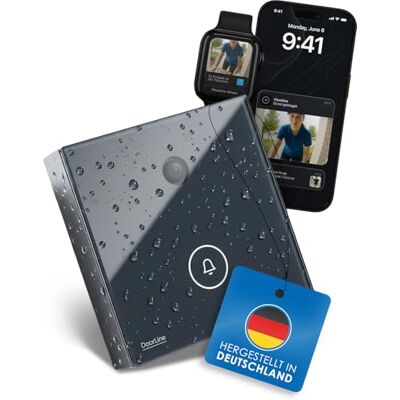 DOORLINE Dörrmatta Knäppfärg: Svart från Telegärtner elektronik l dörrklockan med kamera I bildöverföring utan moln via WLAN via FRITZ! Box till FRITZ! Fon eller smartphone I DOORLINE Dörrmatta Knäppfärg: Svart från Telegärtner elektronik l dörrklockan med kamera I bildöverföring utan moln via WLAN via FRITZ! Box till FRITZ! Fon eller smartphone I