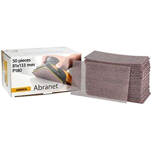 Mirka Abranet slipband med nät 81x133 mm/kardborreband/korn P180 / 50 st/för slipning av trä, spackel, lack, plast / 5417805018 Mirka Abranet slipband med nät 81x133 mm/kardborreband/korn P180 / 50 st/för slipning av trä, spackel, lack, plast / 5417805018