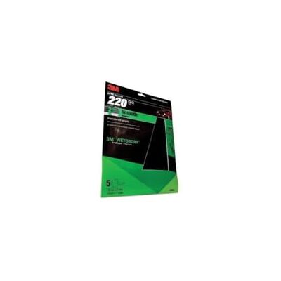 3M Wetordry Sandpaper, 32043, 220 Grit, 9 in x 11 in, 5 Sheets Per Pack 3M Wetordry Sandpaper, 32043, 220 Grit, 9 in x 11 in, 5 Sheets Per Pack