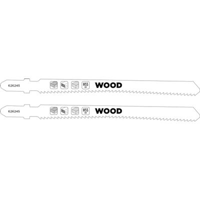 kwb 2 x sticksågsblad för trä, motgående kuggar (lämplig för lövträ, barrträ, spånskivabelagd, bimetall, tandade och frivinkelslipade tänder, T-axelinspelning) kwb 2 x sticksågsblad för trä, motgående kuggar (lämplig för lövträ, barrträ, spånskivabelagd, bimetall, tandade och frivinkelslipade tänder, T-axelinspelning)