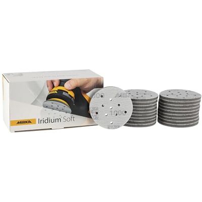 Mirka Iridium Soft slipskivor Ø 77 mm/korn P1000 / Klett Multifit / 20 stycken/skumbaserat slipmedel för precisionsslipning, klarlackslipning, finish Mirka Iridium Soft slipskivor Ø 77 mm/korn P1000 / Klett Multifit / 20 stycken/skumbaserat slipmedel för precisionsslipning, klarlackslipning, finish